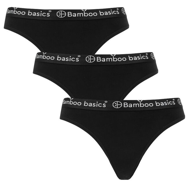 Bamboo basics strings zwart 3-Pack - Emma