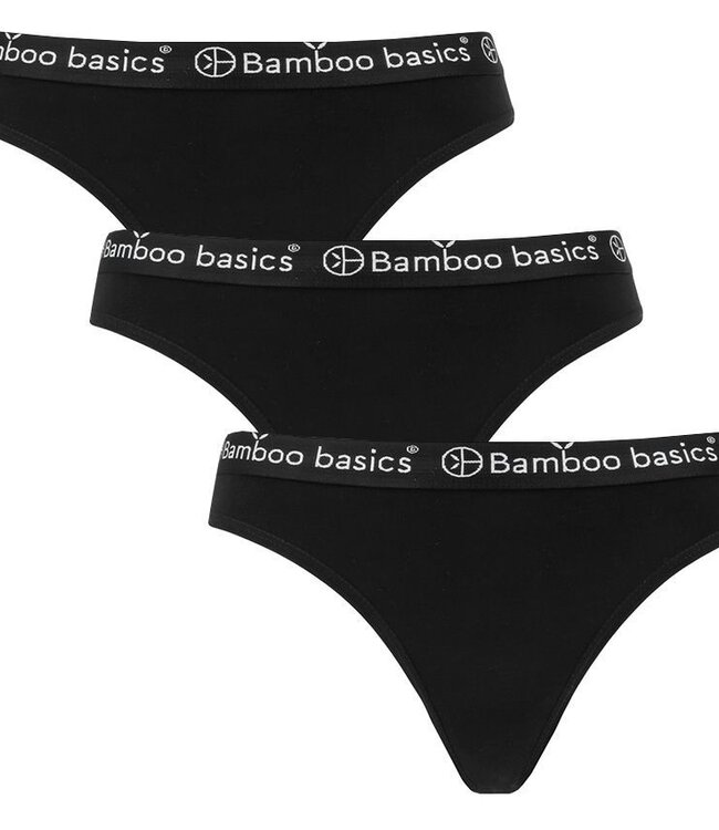 Bamboo basics strings zwart 3-Pack - Emma