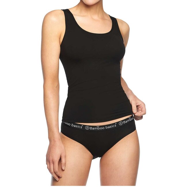 Bamboo basics singlets zwart 2-pack - Anna
