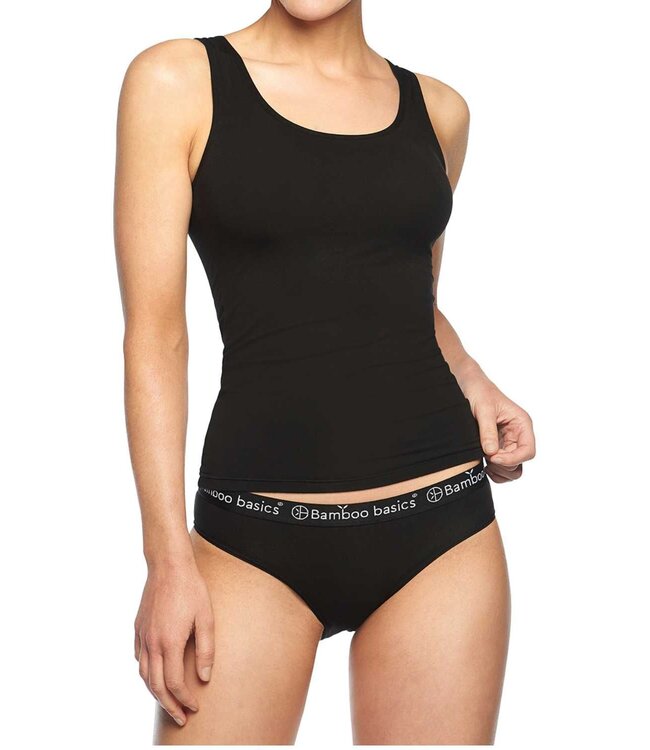 Bamboo basics singlets zwart 2-pack - Anna