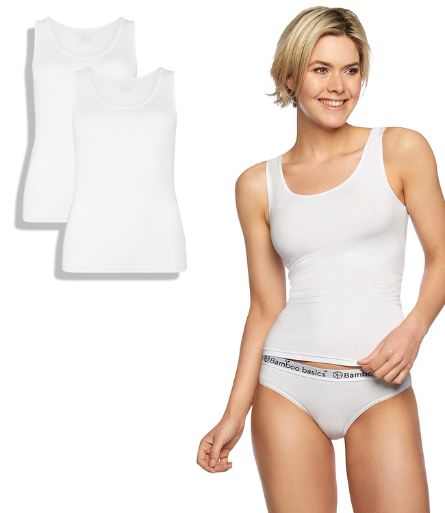 Bamboo basics singlets wit 2-pack - Anna
