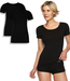 Bamboo basics dames T-shirts zwart 2-Pack