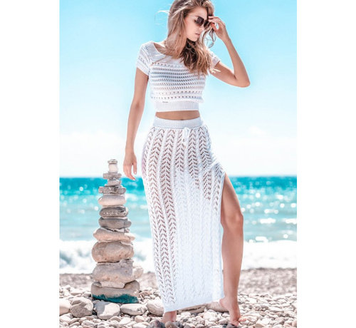 Fobya Set top and openwork skirt fabulous - White