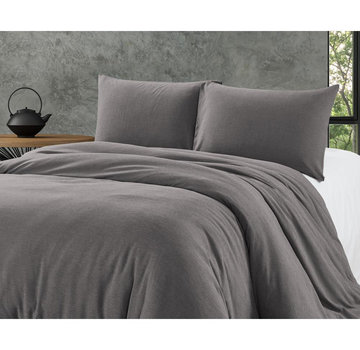 Zensation Bamboo Touch Housse de couette Bamboo Touch - Comprend 2 x taies d'oreiller - Anthracite