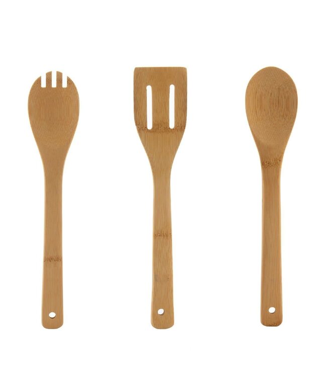 Magnetic spice rack with bamboo kitchen utensils - 7 pieces