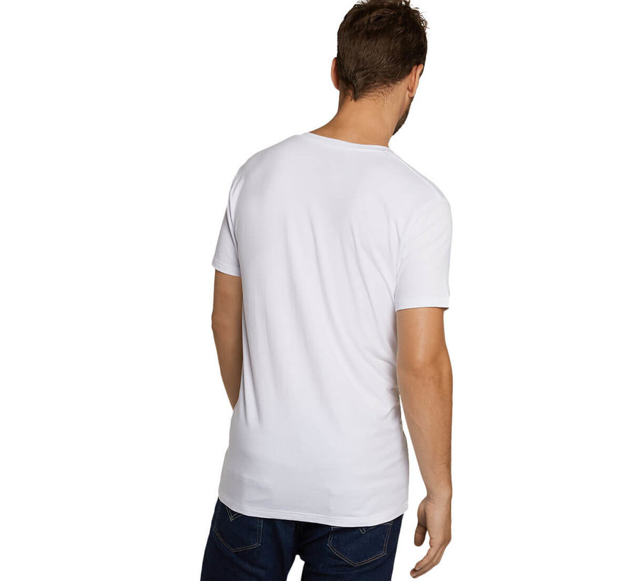 T-shirts Bamboo Basics Velo Col V - Blanc - (Lot de 2)