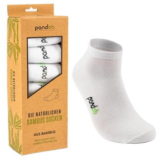 Gopandoo Bambus-Sneakersocken - Weiß - 6er-Pack - Unisex