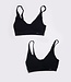 BOODY Bamboe vormgevende crop beha met padding - Zwart