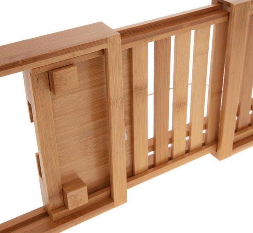 Bamboo bath board extendable bath rack size 70 to 105 cm