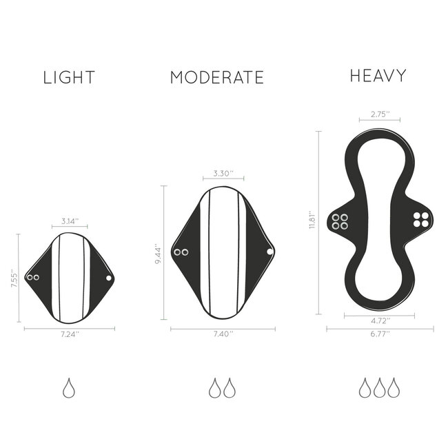 Bamboe Wasbare Inlegkruisjes - Set van 5 - Heavy Flow  - Bambaw