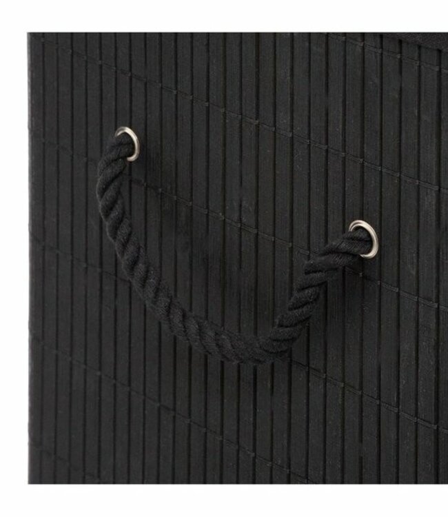 Black bamboo laundry basket - 40 x 30 x 50 cm - 60 liters