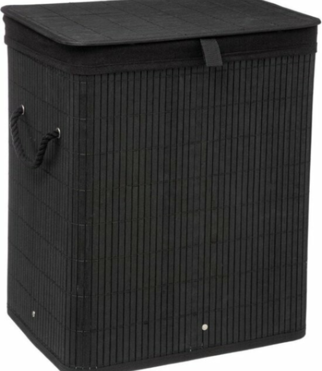 Zwarte bamboe wasmand -  40 x 30 x 50 cm  - 60 liter