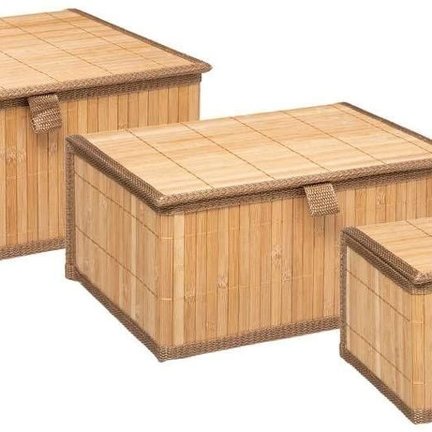 Boîtes de rangement écologiques en bambou pour votre salle de bains ou votre chambre à coucher