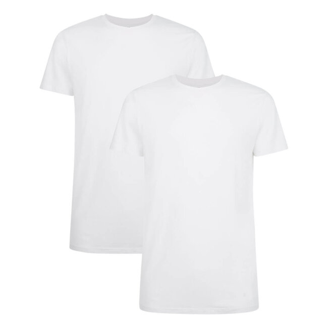 Bamboo Basics T-shirts Ruben round neck– White (2-pack)