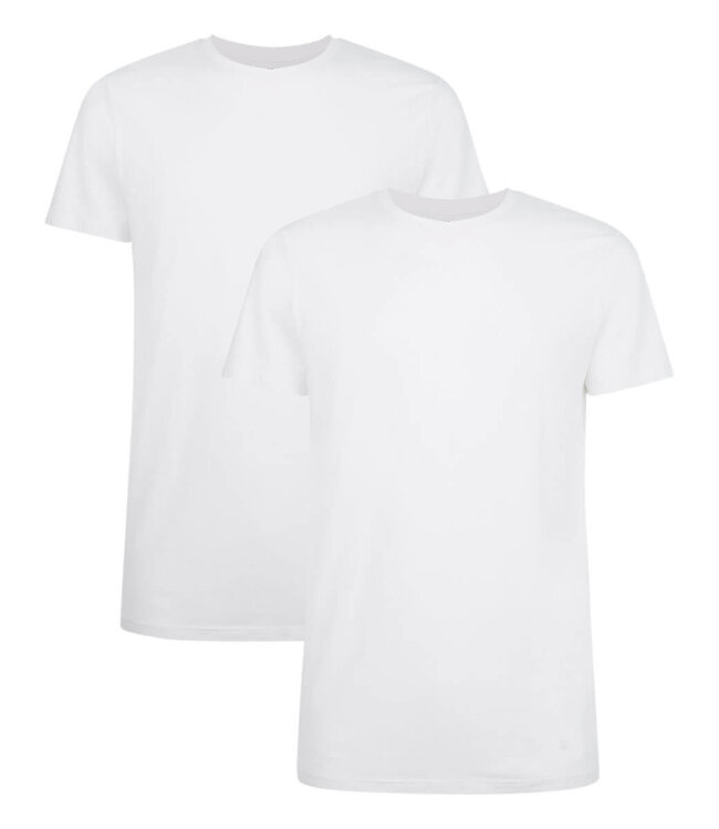 Bamboo Basics T-shirts Ruben round neck– White (2-pack)