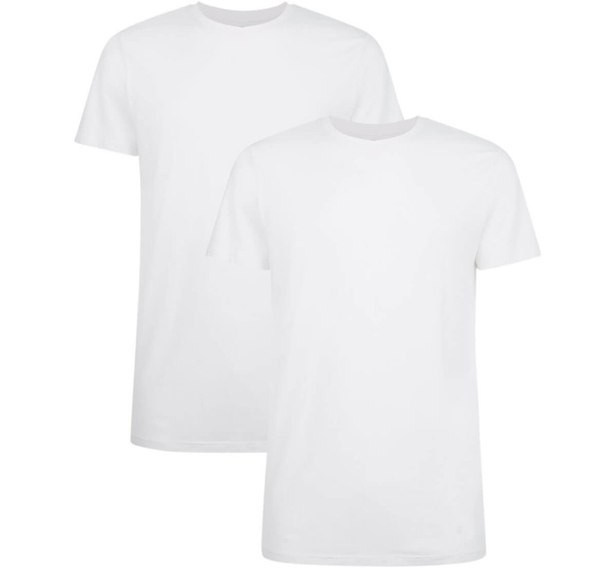 Bamboo Basics T-shirts Ruben round neck– White (2-pack)