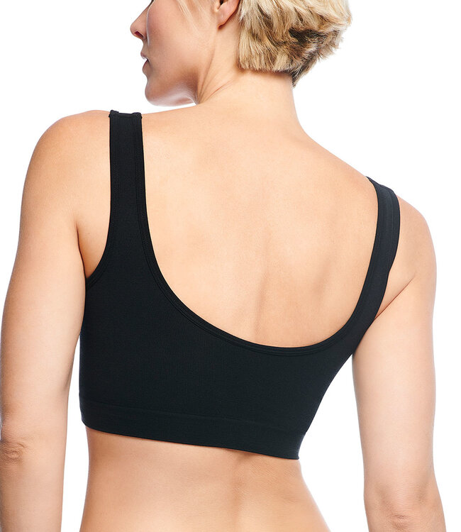 Bamboo Basics - Vormgevende Crop Beha -Zwart - Nova