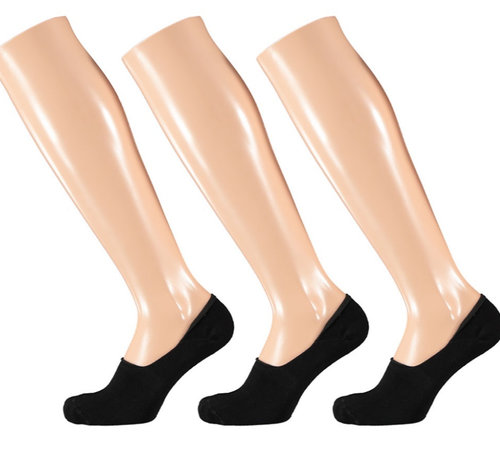 Apollo Apollo - Women's No-Show socks - 3 Pack - Black - Non slip