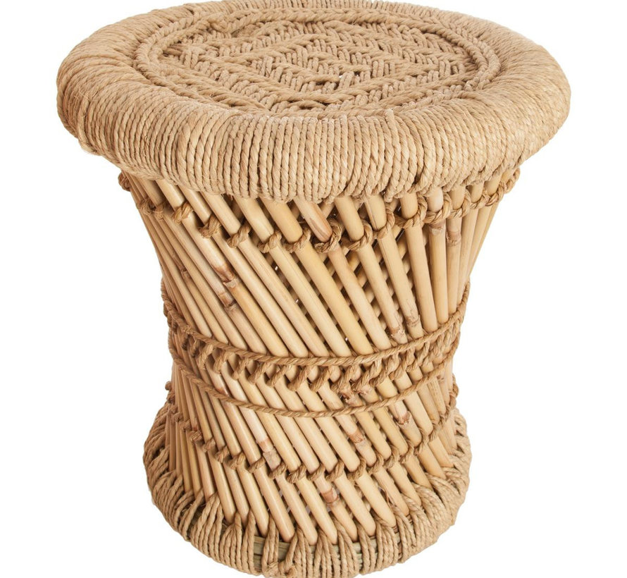 Side tables of Bamboo & Hemp - Ibiza Boho style - Natural