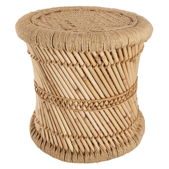 Side tables of Bamboo & Hemp - Ibiza Boho style - Natural