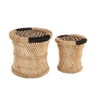 Atmosphera créateur d'intérieur Side tables from Bamboo & Hemp - Natural & Black