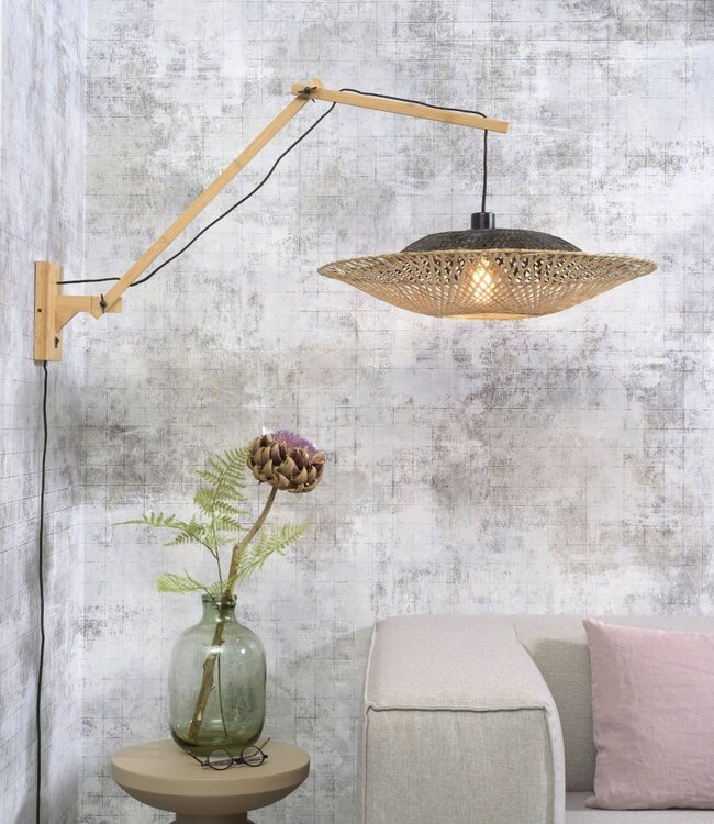 Bamboe Wandlamp Kalimantan - Good&Mojo - H 70 x B 112 x Ø 60 cm