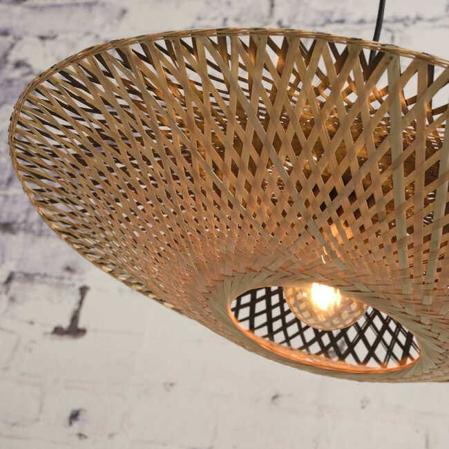 Bamboe Wandlamp Kalimantan - Good&Mojo - H 70 x B 112 x Ø 60 cm
