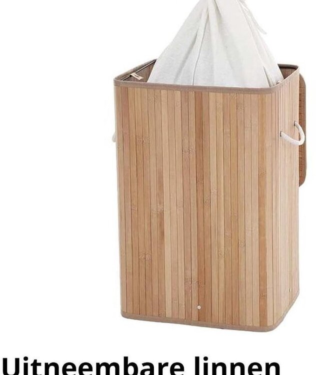 Natural bamboo laundry basket - 40 x 30 x 50 cm - 60 liters