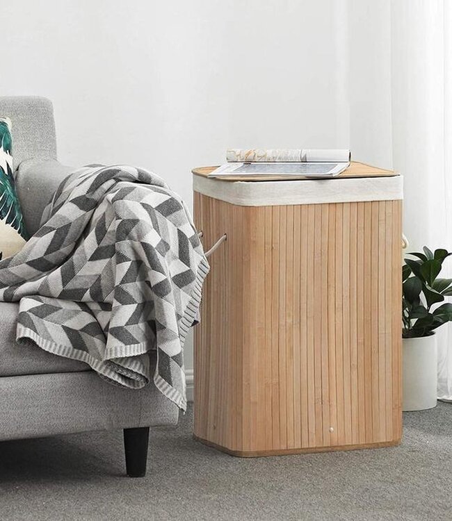 Natural bamboo laundry basket - 40 x 30 x 50 cm - 60 liters