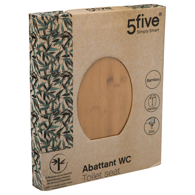 5Five Bambus-Look - Toilettensitz mit Zinkscharnieren