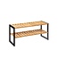 Bamboo shoe rack with 2 levels - Suitable for 6 pairs of shoes