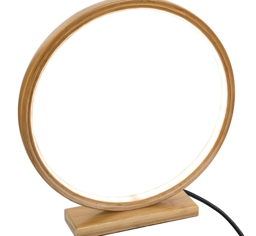 Lampe LED ronde en bambou 32 cm - Beige