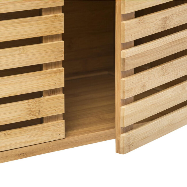 Wastafel Onderkast Sicela – Bamboe Badmeubel met 2 Deuren – 60x28x80 cm