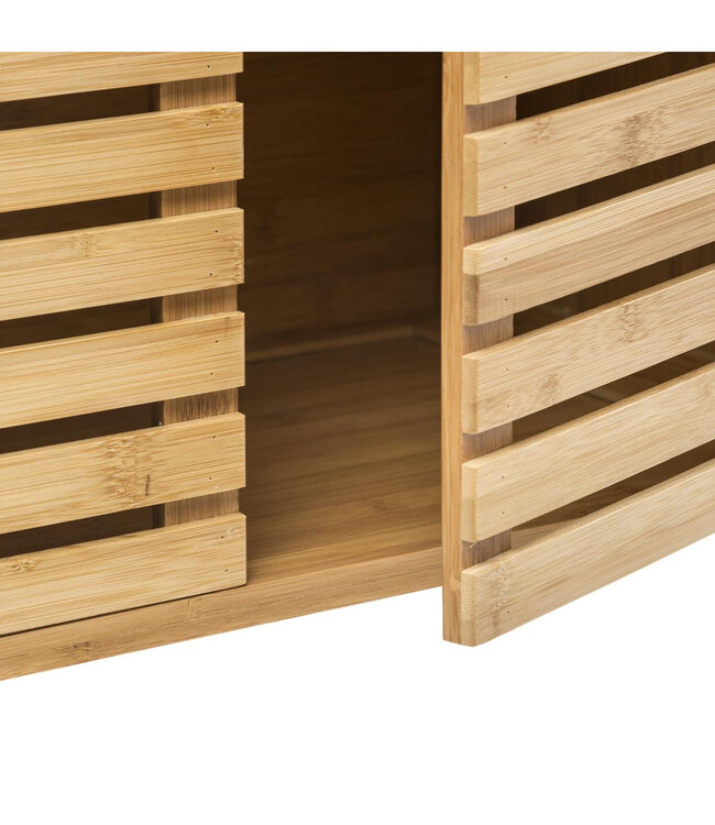 Wastafel Onderkast Sicela – Bamboe Badmeubel met 2 Deuren – 60x28x80 cm