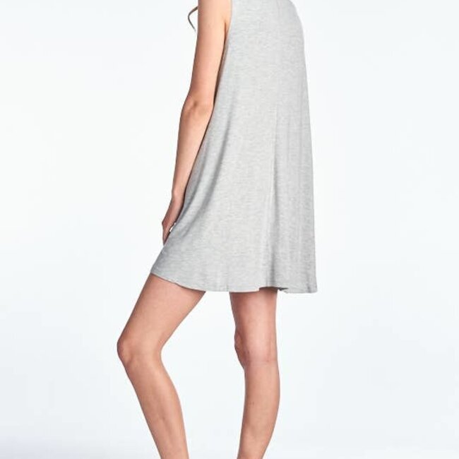 Soft Bamboo plain round neck swing dress