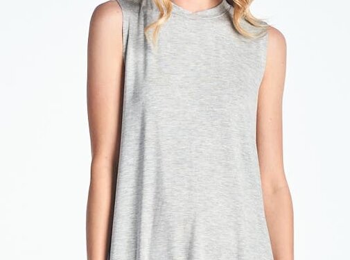 ReneeC Sleeveless dress with round neck - Grey - Swing dress