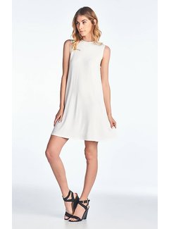 Jurken Sleeveless dress with round neck - White - Swing dress