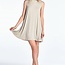 ReneeC Sleeveless dress with round neck - Taup - Swing dress