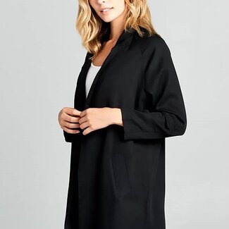 ReneeC Schwarze Jacke mit Taschen aus 100 % Lyocell - Renee-Kollektion