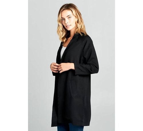 Vesten Zwarte jas met zakken gemaakt van 100% Lyocell - Renee collection