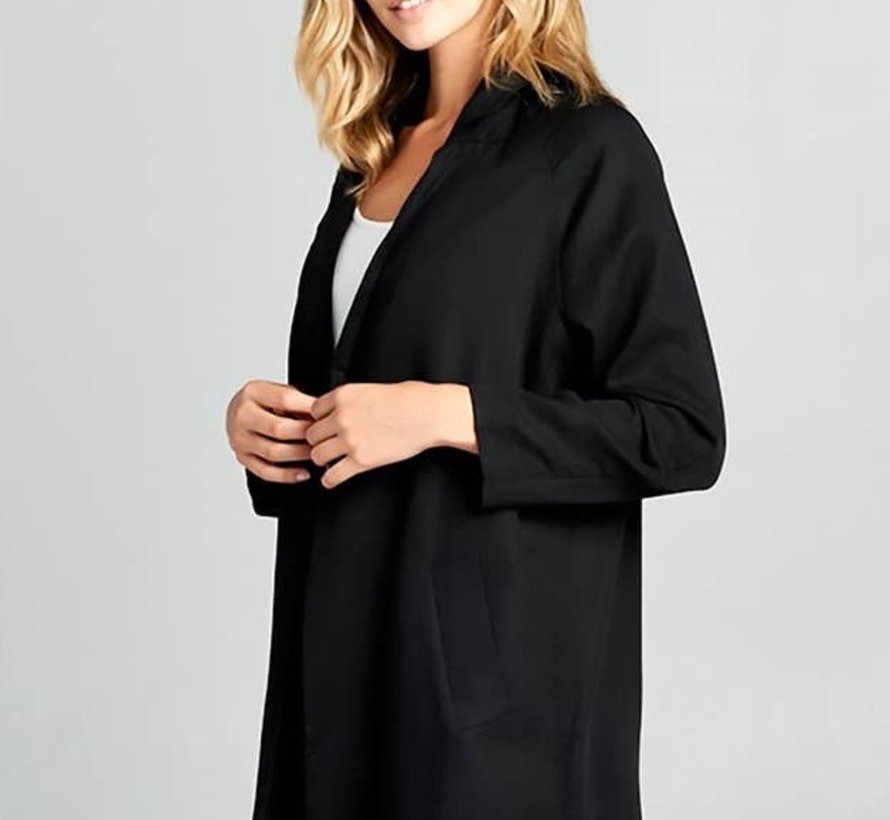 Veste noire avec poches en 100% Tencel