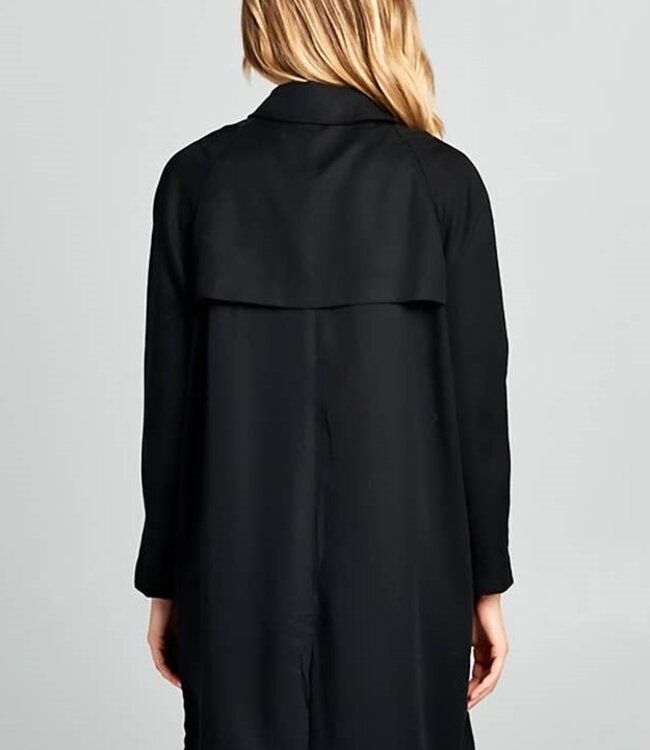 Zwarte jas met zakken gemaakt van 100% Lyocell - Renee collection