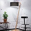 Vloerlamp Andes - Good&Mojo - H 175 x B 70 x Ø 47 cm - Bamboe met linnen kap