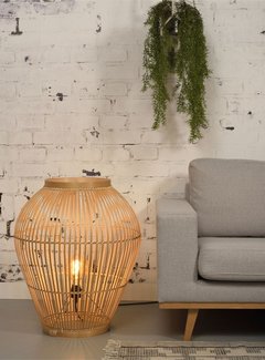 Lampe avec Trépied - Lampe Trépied - H71 cm - Noir - Koning Bamboe