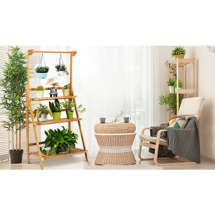 Supports pour plantes et pots de fleurs en bambou durable