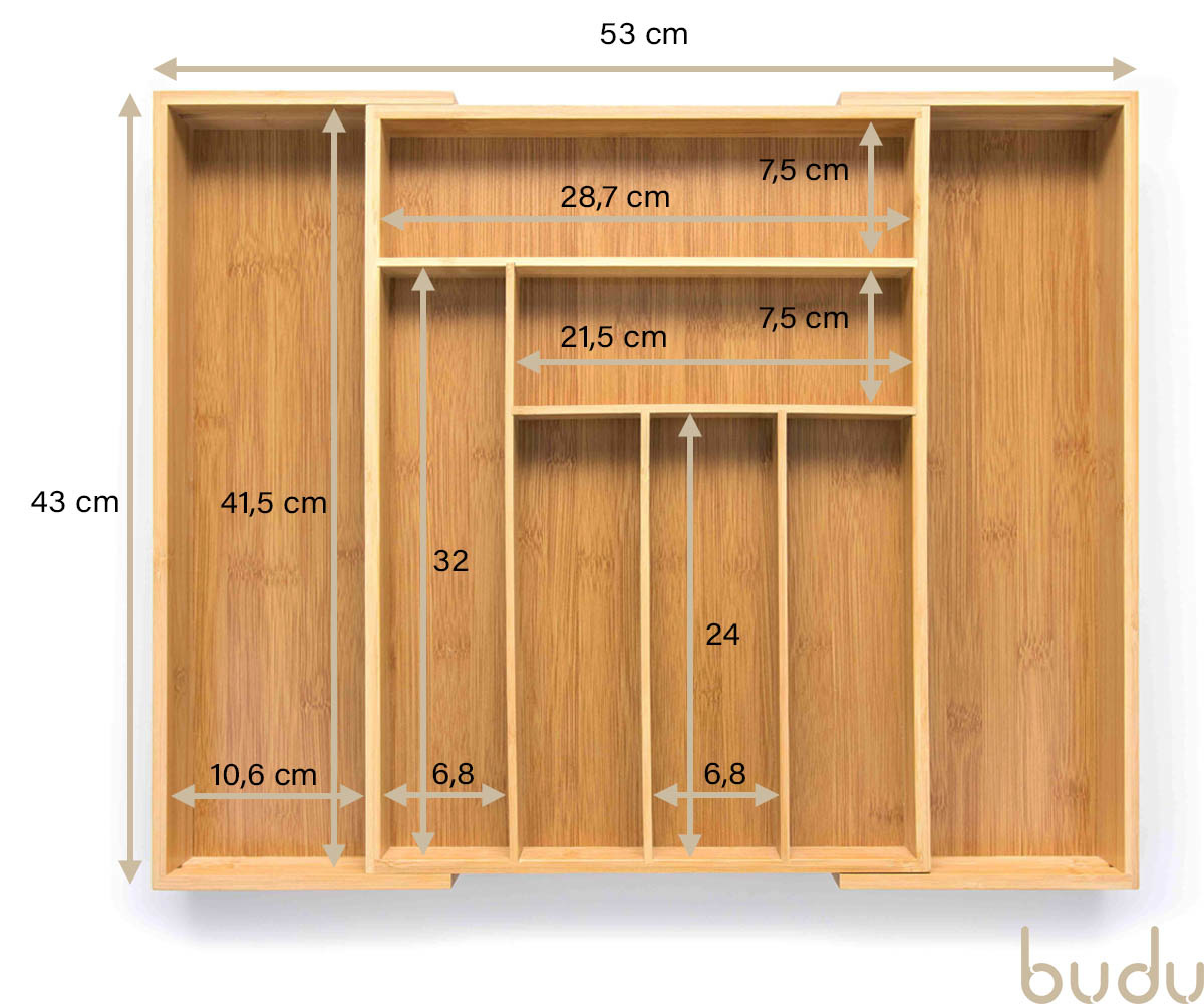 Range-couverts extensible 37 à 47 cm en bois de Bambou, Vaisselle et  présentation
