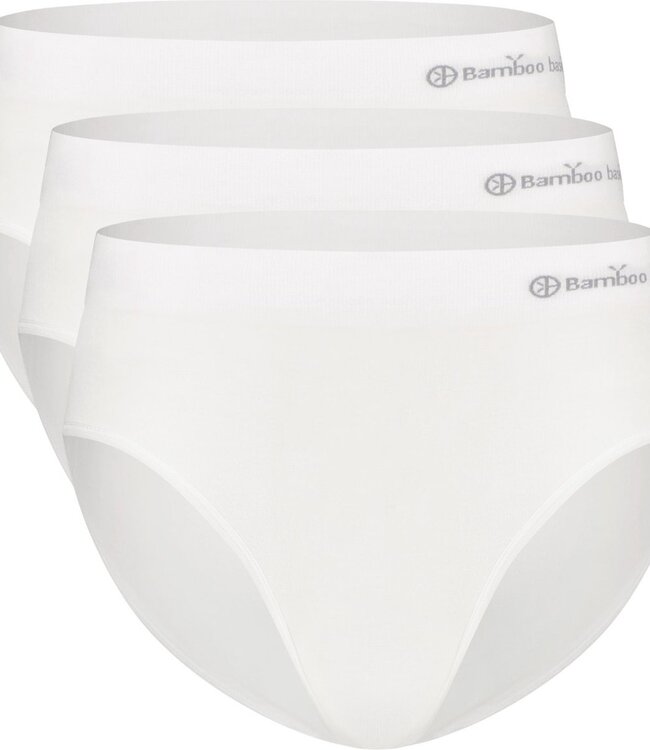 Bamboo basics briefs full seamless - 3-Pack - Bele  - Wit