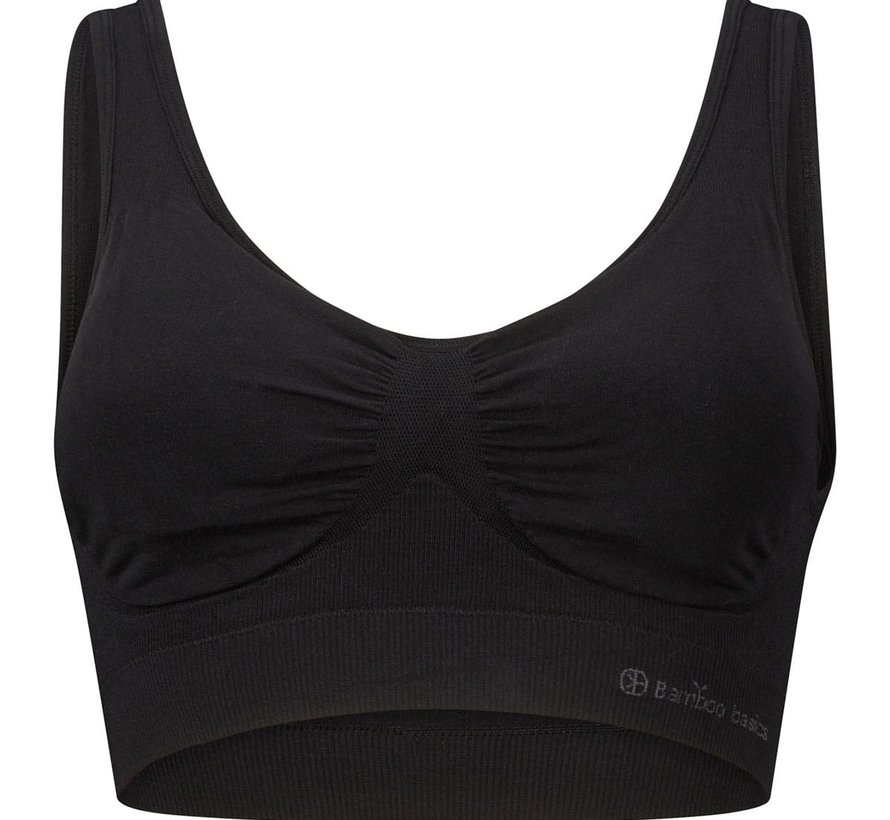 Bamboo basics - Brassière galbante avec rembourrage - Noir - Fleur