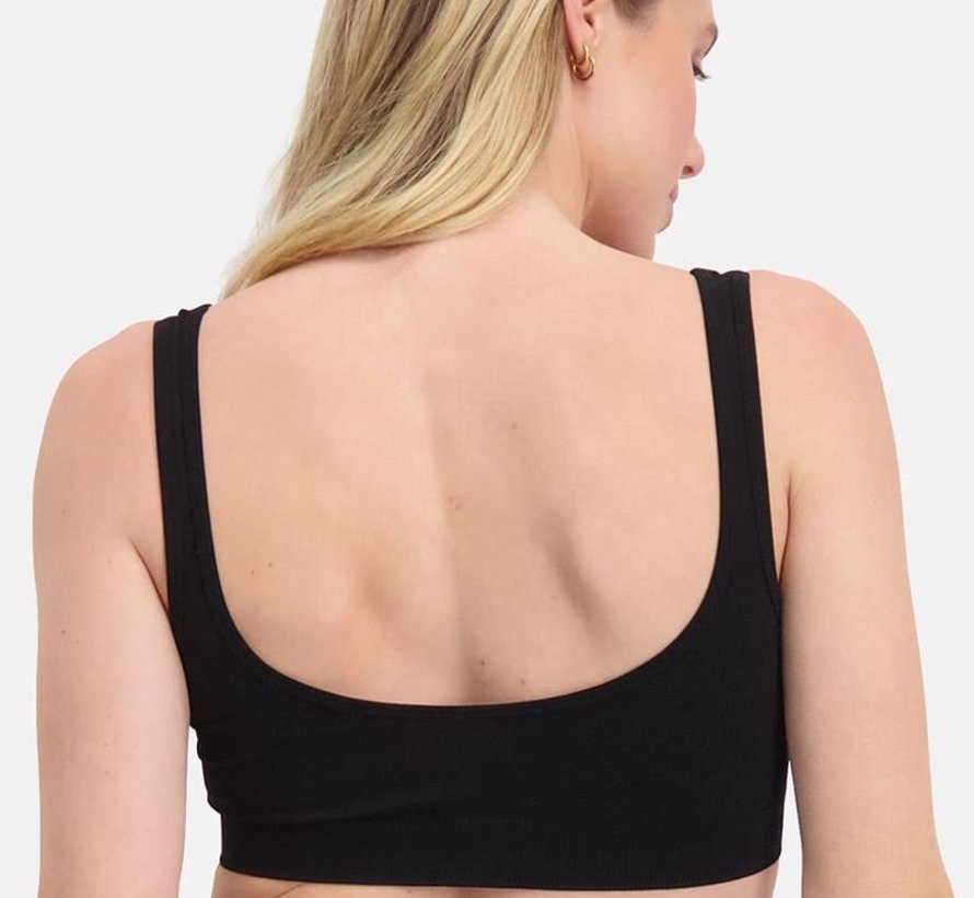 Bamboo basics - Brassière galbante avec rembourrage - Noir - Fleur