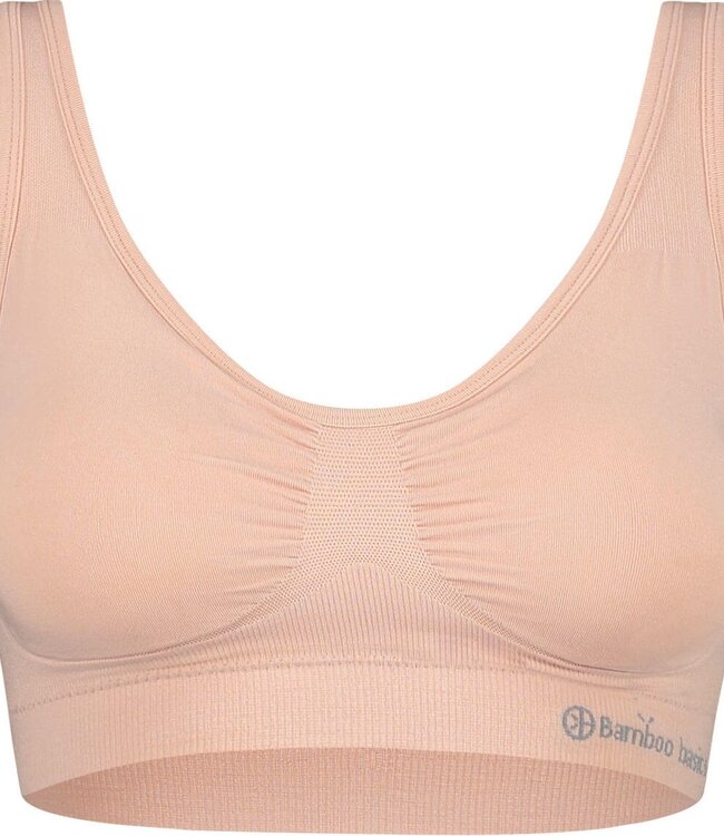 Bamboo basics - Vormgevende Crop Beha met Padding - Roze - Fleur